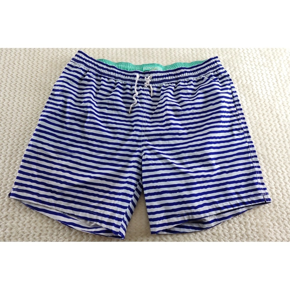 BONOBOS Banzai 7-Inch Stripe E-Waist Swim Trunks size L